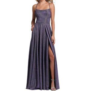 NWT Dave & Johnny A6933 Glitter Prom Dress Lavender Size 4